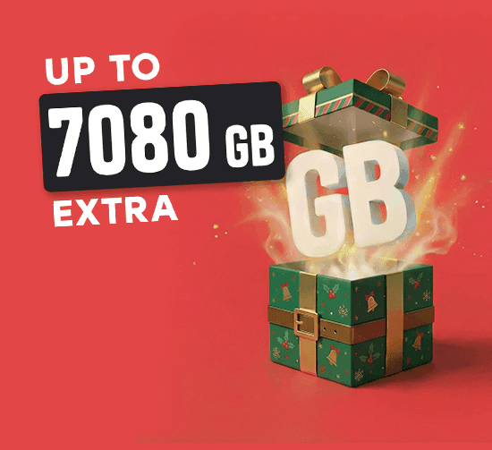 An open green gift box with the letters ‘GB’ popping out, on a red background