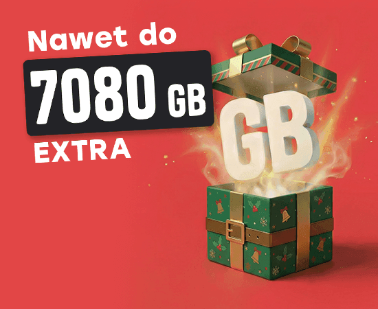 Otwarte zielone pudełko prezentowe, z którego wyskakuje napis “GB”, na czerwonym tle