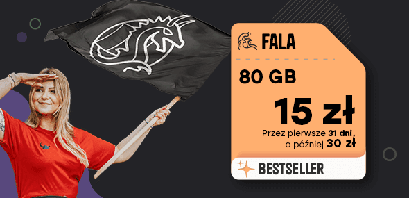 kobieta z flagą Mobile Vikings