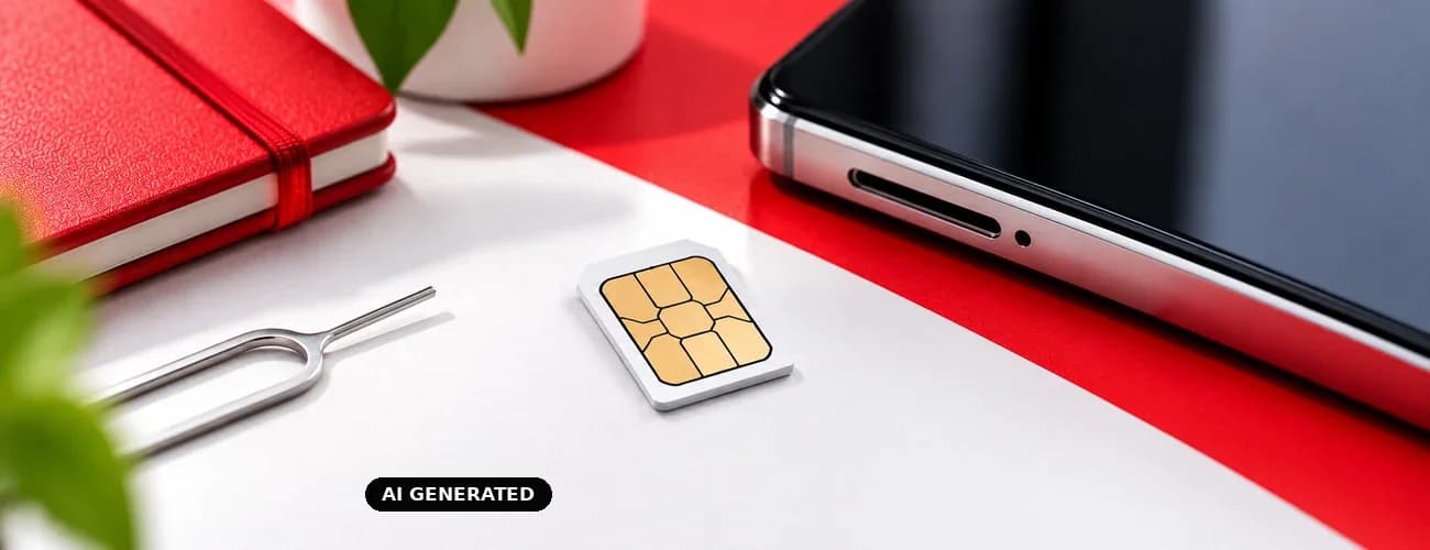 karta SIM leżąca obok telefonu