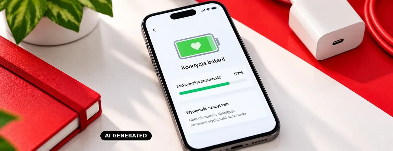 grafika telefonu z informacją o kondycji baterii