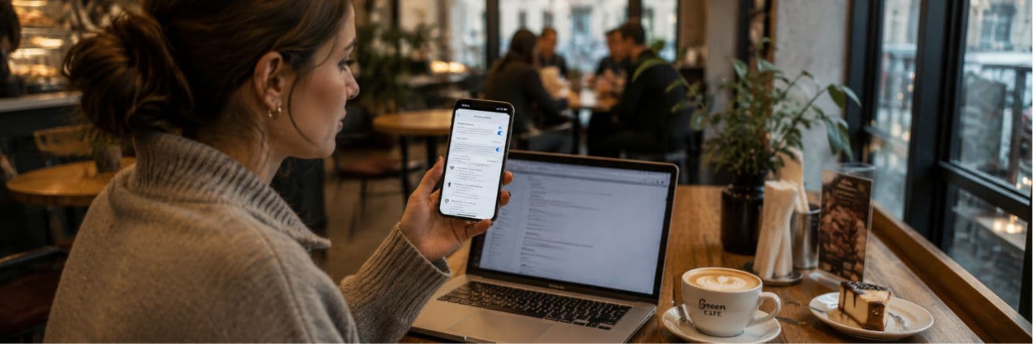 kobieta udostępnia internet z telefonu