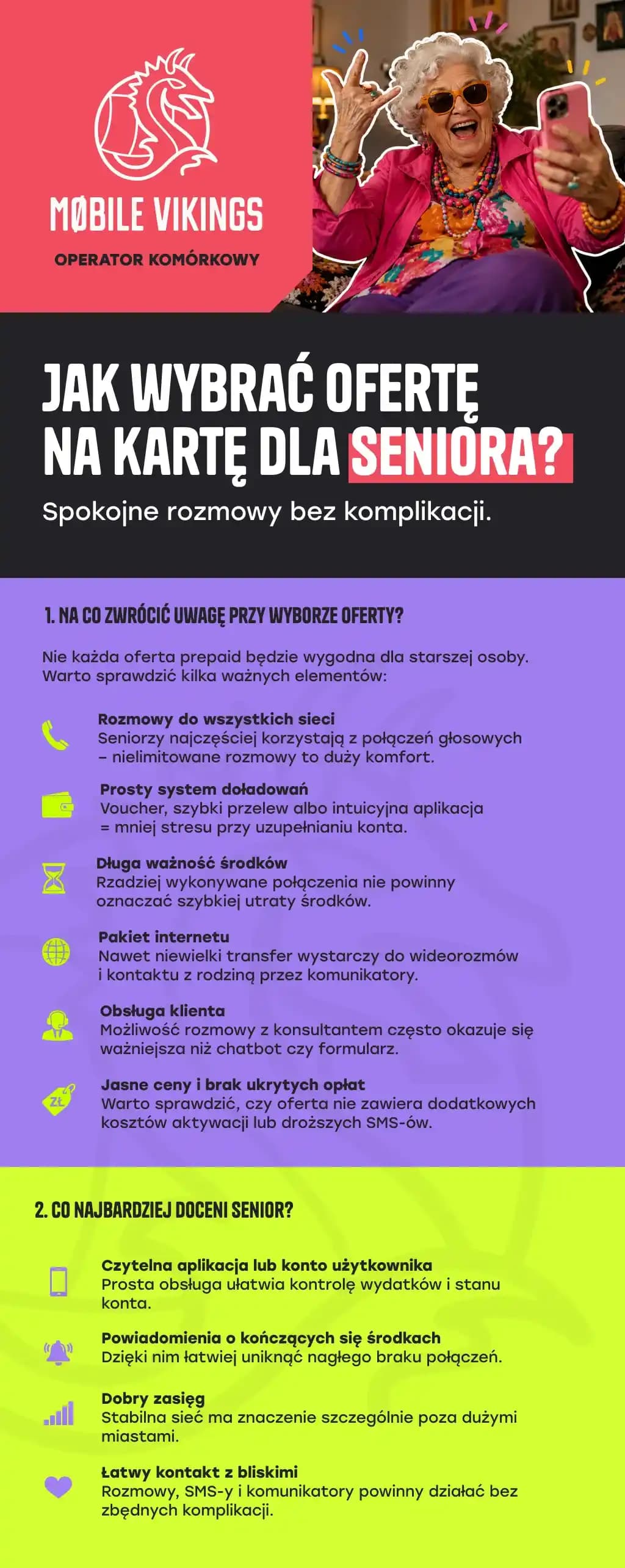 infografika jaką ofertę na kartę wybrać dla seniora