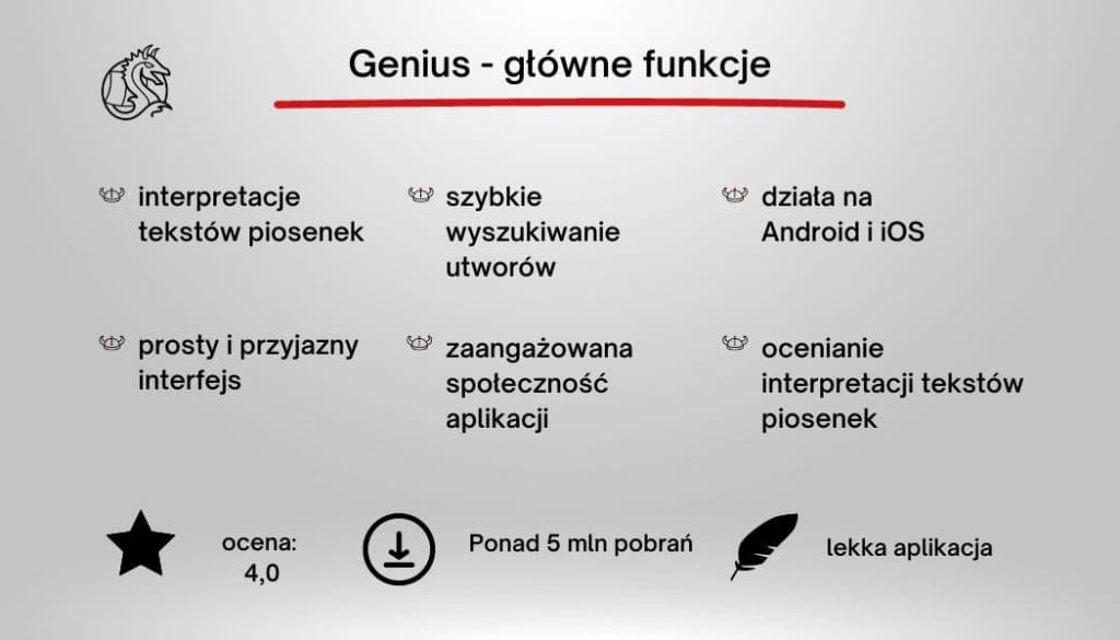 Key features of the Genius music search app described on the Mobile Vikings blog
