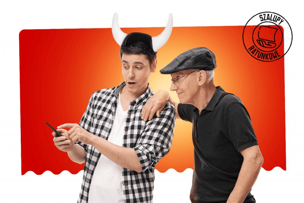 szalupy-ratunkowe-mlody-mezczyzna-pokazuje-dziadkowi-smartfona-mobile-vikings-przyplyw-dobra