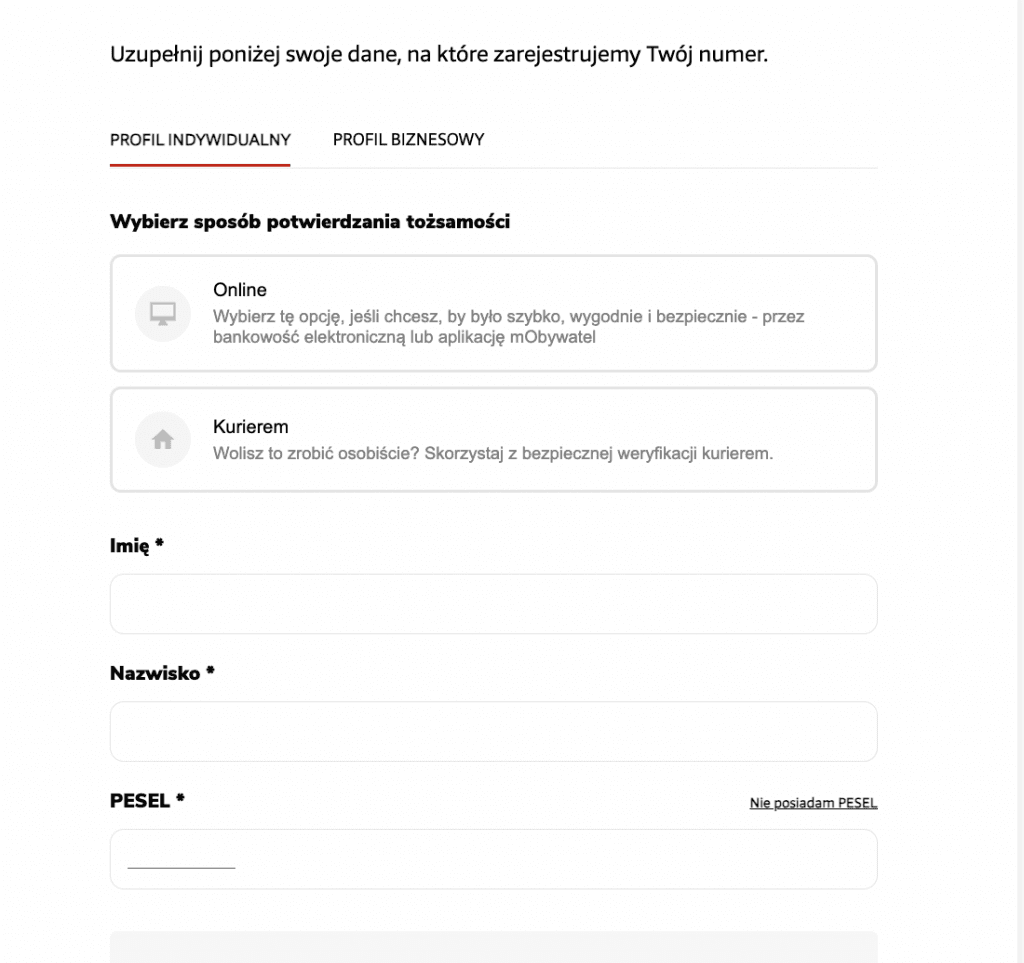 Shopping cart view choosing identity confirmation
