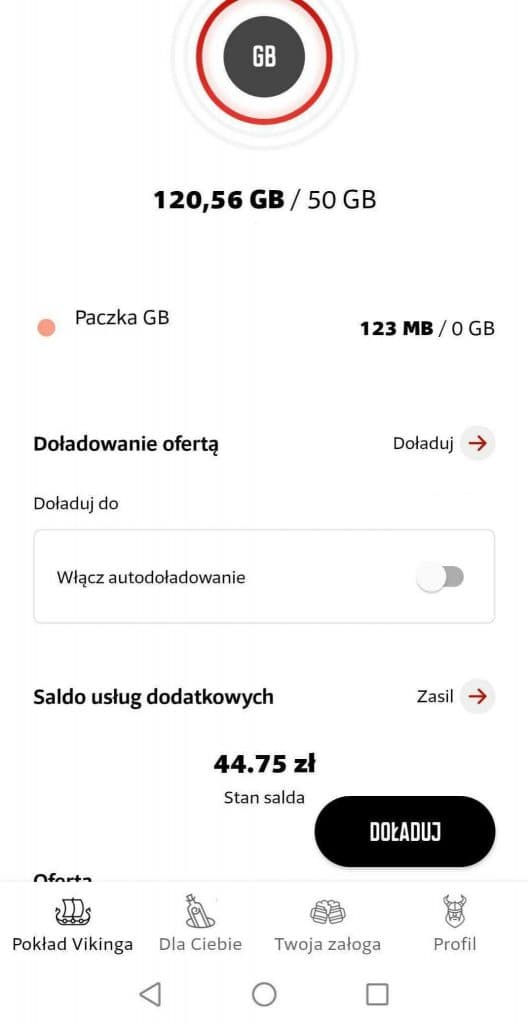 Przejscie do ekranu wyboru oferty na karte