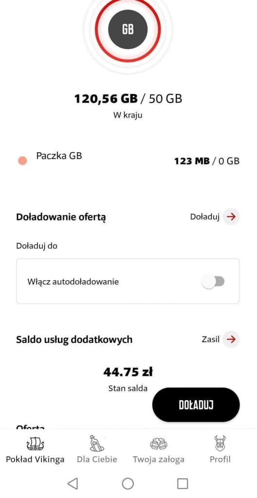 Viking App screen