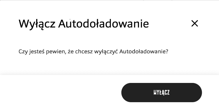 Disabling auto-recharge