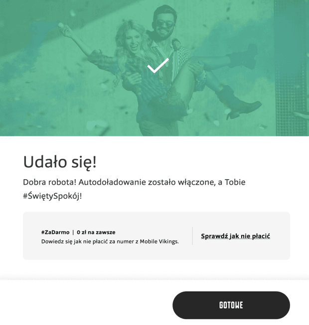 Offer change and auto-recharge enabled